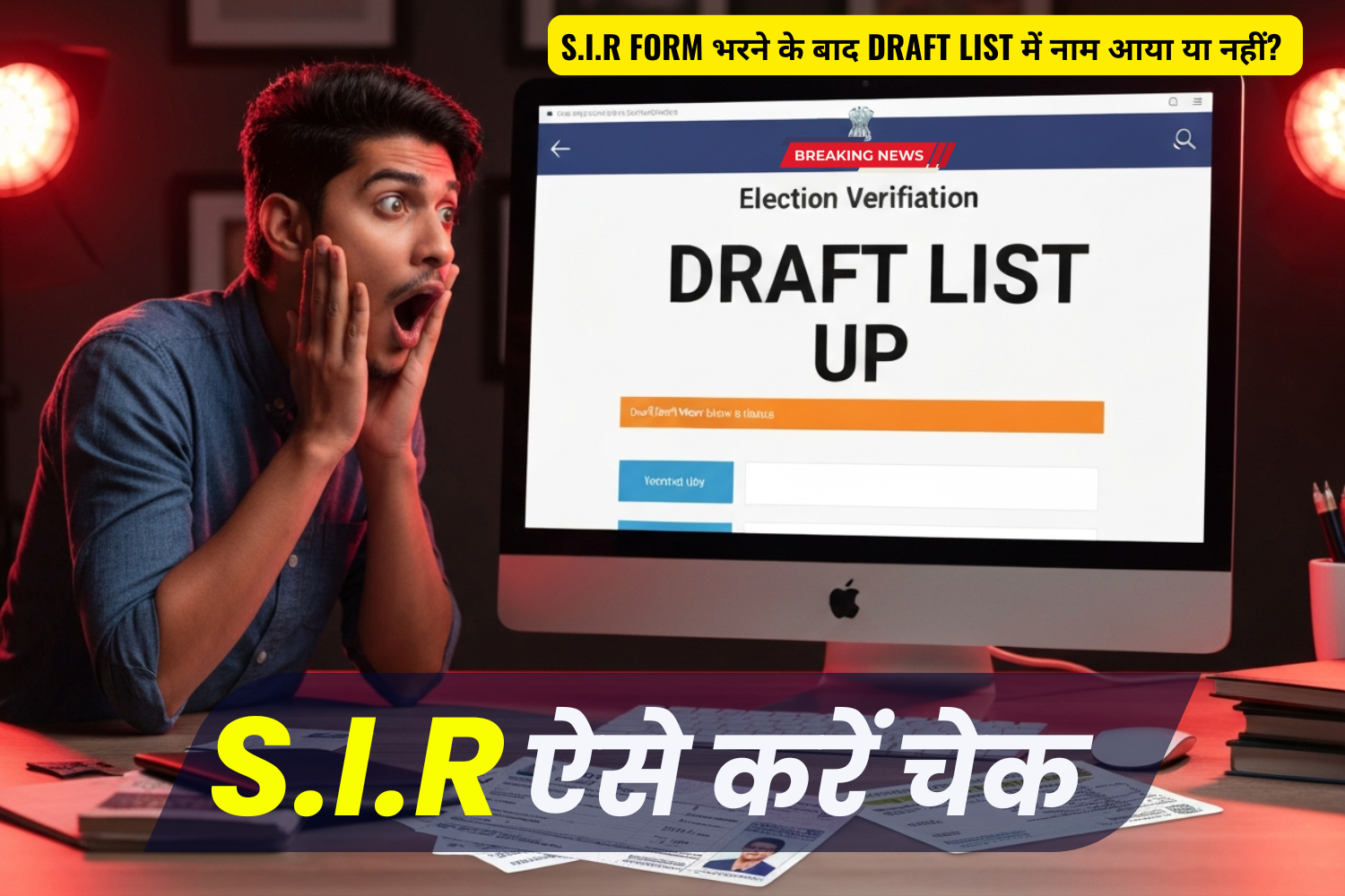 S.I.R Form भरने के बाद Draft List में नाम आया या नहीं? ऐसे करें चेक – पूरा Step-by-Step गाइड (UP)