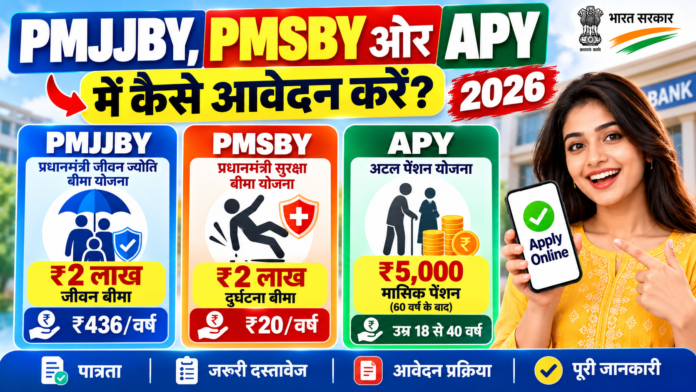 PMJJBY PMSBY APY Apply Online 2026