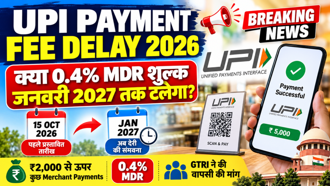 UPI Payment Fee Delay 2026